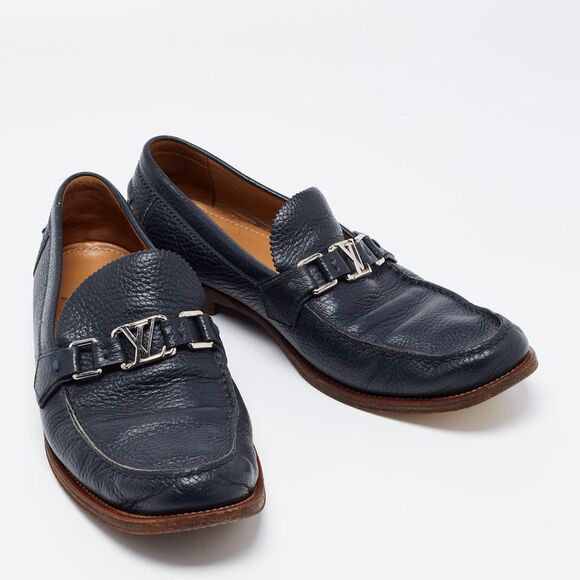 Louis Vuitton Navy Blue Leather Major Loafers Size 43.5 - Picture 4 of 4
